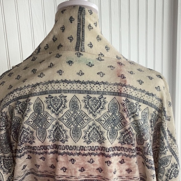 Boho Patterned Open Front Sweater - Picture 4 of 5
